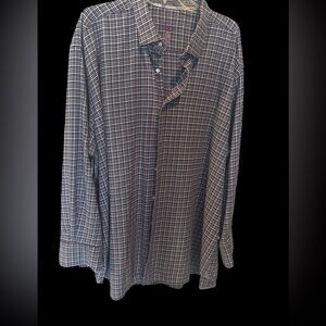 Luchiano visconti 3XLB purple black white houndstooth cotton shirt